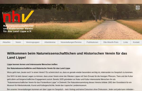 Vorschau von www.nhv-lippe.de, Naturwissenschaftlicher und Historischer Verein für das Land Lippe e.V.