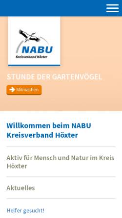 Vorschau der mobilen Webseite www.nabu-hx.de, NABU Kreisverband Höxter