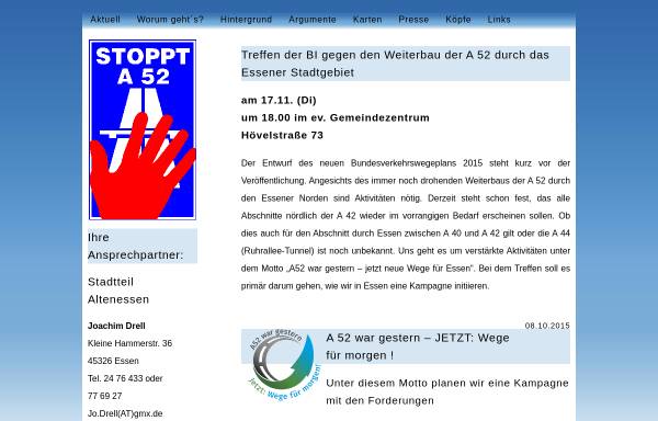 Vorschau von www.a52stoppen.de, Bürgerinitiative gegen den Weiterbau der A52