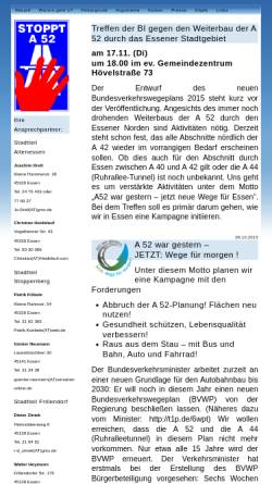 Vorschau der mobilen Webseite www.a52stoppen.de, Bürgerinitiative gegen den Weiterbau der A52