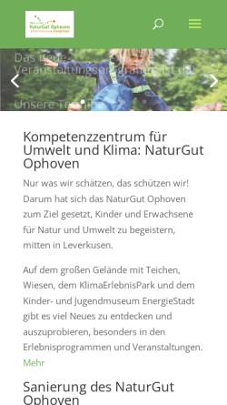 Vorschau der mobilen Webseite www.naturgut-ophoven.de, NaturGut Ophoven