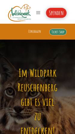 Vorschau der mobilen Webseite www.wildpark-lev.de, Wildpark Reuschenberg