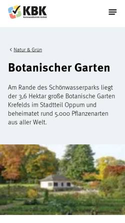 Vorschau der mobilen Webseite www.wbboga.krefeld.schulen.net, Botanischer Garten