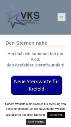Vorschau der mobilen Webseite vks-krefeld.de, Vereinigung Krefelder Sternfreunde e.V.
