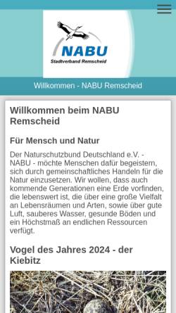 Vorschau der mobilen Webseite www.nabu-remscheid.de, NABU Stadtverband Remscheid e.V.