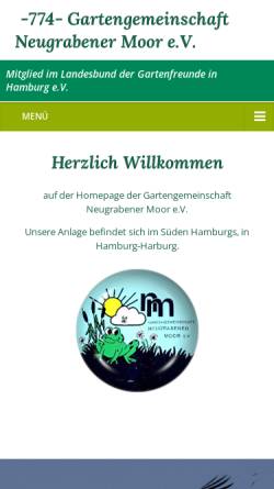 Vorschau der mobilen Webseite www.neugrabener-moor.de, Gartengemeinschaft Neugrabener-Moor e.V.