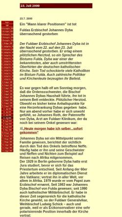 Vorschau der mobilen Webseite www.christoph-kaeppeler.de, Würdigung von Dyba