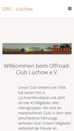 Vorschau der mobilen Webseite www.orc-luechow.de, ORC Lüchow e.V.