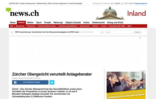 Vorschau von www.news.ch, sda
