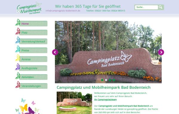 Vorschau von www.campingplatz-bodenteich.de, Campingplatz und Mobilheimpark