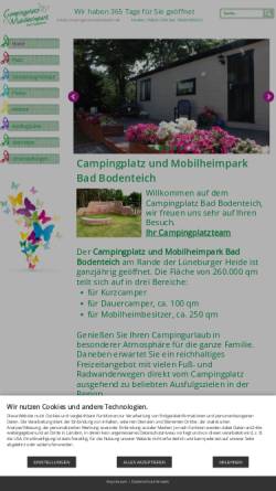 Vorschau der mobilen Webseite www.campingplatz-bodenteich.de, Campingplatz und Mobilheimpark