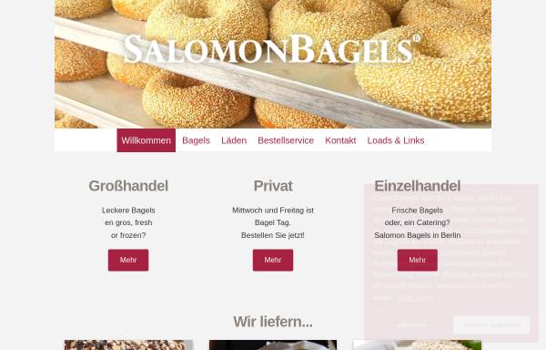 Vorschau von www.salomon-bagels.de, SALOMON BAGELS