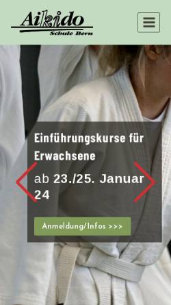 Vorschau der mobilen Webseite www.aikidoschulebern.ch, Bern - Aikido Schule