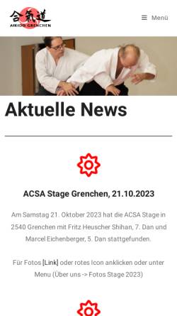 Vorschau der mobilen Webseite www.aikido-grenchen.ch, Grenchen - Aikido
