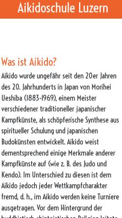 Vorschau der mobilen Webseite www.aikidoschule-luzern.ch, Luzern - Aikido Schule