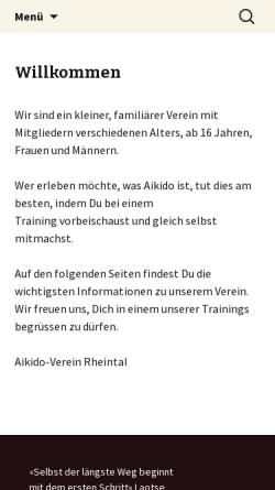 Vorschau der mobilen Webseite www.aikido-rheintal.ch, Balgach - Aikido-Verein Rheintal