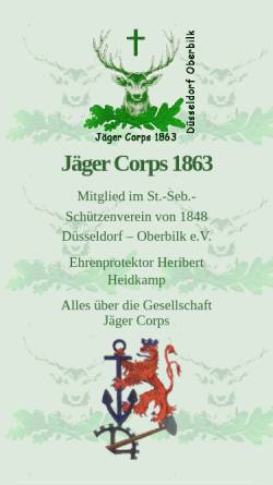 Vorschau der mobilen Webseite www.jaegercorps1863.de, Jäger Corps 1863