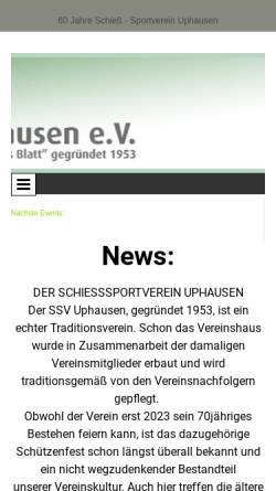 Vorschau der mobilen Webseite www.ssv-uphausen.de, SSV Uphausen e. V.