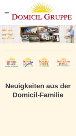 Vorschau der mobilen Webseite domicil-gruppe.de, Senioren-Domicil am Kurpark in Bad Eilsen