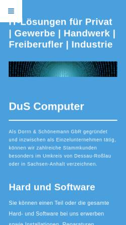 Vorschau der mobilen Webseite www.duscomputer.de, DuS Computer, Inh. Sven Schönemann