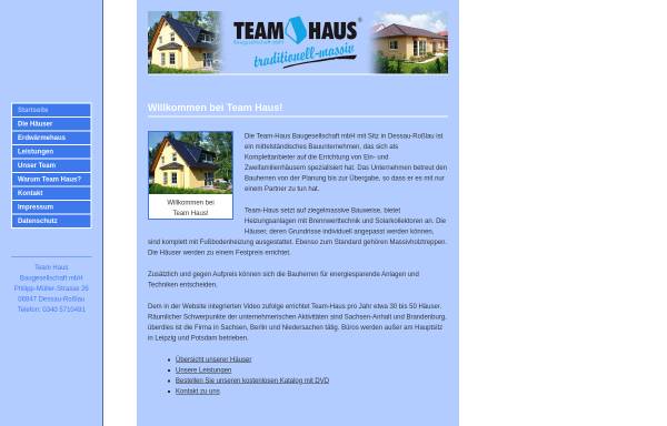 Vorschau von www.team-haus-dessau.de, Team-Haus Baugesellschaft mbH
