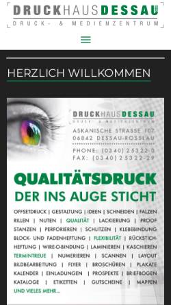 Vorschau der mobilen Webseite www.druckhaus-dessau.de, Druckhaus Dessau GmbH