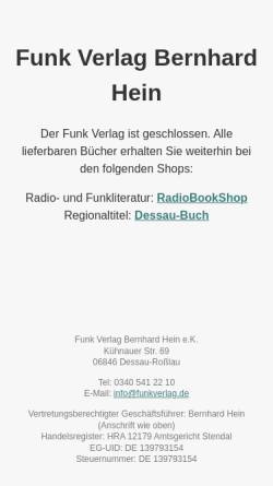 Vorschau der mobilen Webseite www.funkverlag.de, Funk Verlag Bernhard Hein e.K.