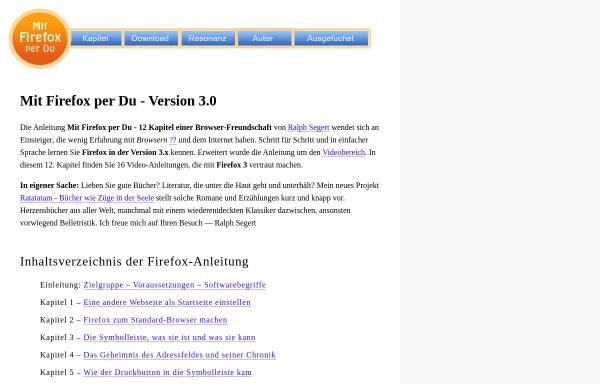 Vorschau von www.firefox-anleitung.net, Mit Firefox per Du - Ralph Segert