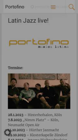 Vorschau der mobilen Webseite www.portofinojazz.de, Portofino - tropical jazz