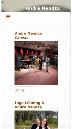 Vorschau der mobilen Webseite www.andre-nendza.de, André Nendza Quartett