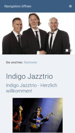 Vorschau der mobilen Webseite www.indigo-jazztrio.de, Indigo Jazztrio