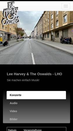 Vorschau der mobilen Webseite www.leeharvey.de, Lee Harvey & the Oswalds