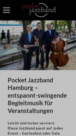 Vorschau der mobilen Webseite www.pocketjazzband.de, Pocket Jazzband
