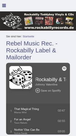 Vorschau der mobilen Webseite rockabillyrecords.de, Rebel Music Records, Inh. Jan-Henrik Ziecke