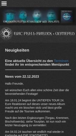 Vorschau der mobilen Webseite www.ericfish.de, Eric Fish