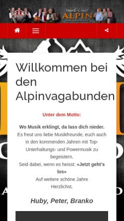 Vorschau der mobilen Webseite www.alpinvagabunden.ch, Alpinvagabunden