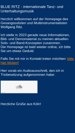 Vorschau der mobilen Webseite www.blueritz.de, Blue Ritz Trio