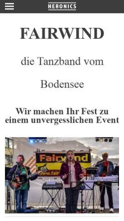 Vorschau der mobilen Webseite www.fairwindmusik.de, Fairwind