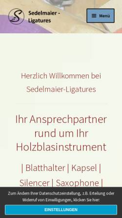 Vorschau der mobilen Webseite www.sedelmaier-ligatures.de, Sedelmaier, Manfred - Ligatures