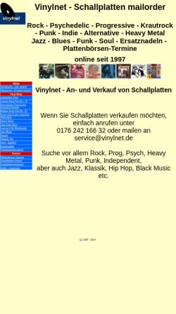 Vorschau der mobilen Webseite www.vinylnet.de, Vinylnet