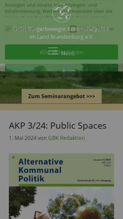 Vorschau der mobilen Webseite www.gbk-brandenburg.de, Verein für grün-bürgerbewegte Kommunalpolitik Brandenburg e.V. (GBK)