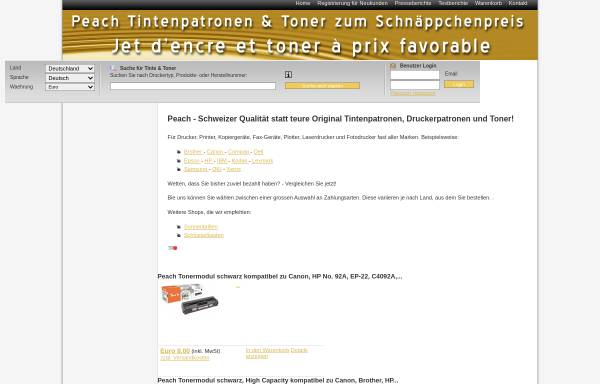 Vorschau von www.peach-toner.de, Silvan Heitz, PRT GmbH (CH)