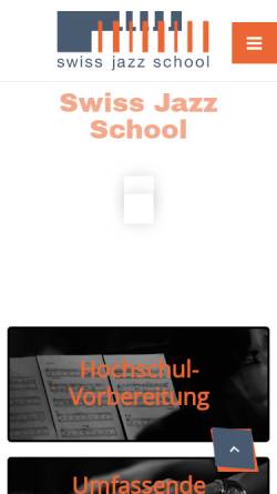 Vorschau der mobilen Webseite www.sjs.ch, Swiss Jazz School, Bern