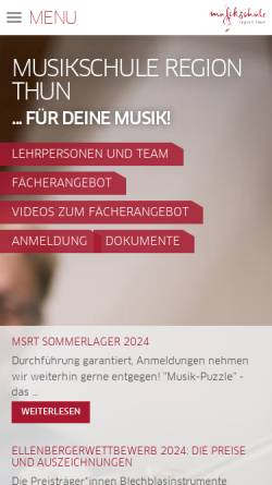 Vorschau der mobilen Webseite msrthun.ch, Musikschule Region Thun