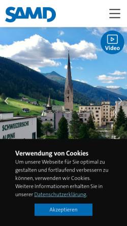 Vorschau der mobilen Webseite www.samd.ch, Schweizerische Alpine Mittelschule Davos SAMD