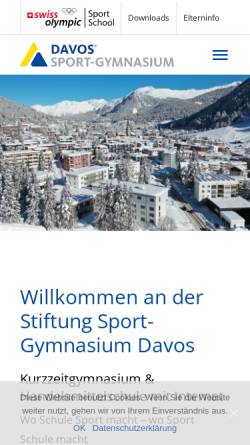 Vorschau der mobilen Webseite sportgymnasium.ch, Schweizerisches Sport-Gymnasium Davos