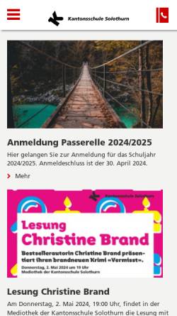Vorschau der mobilen Webseite www.ksso.ch, Kantonsschule Solothurn