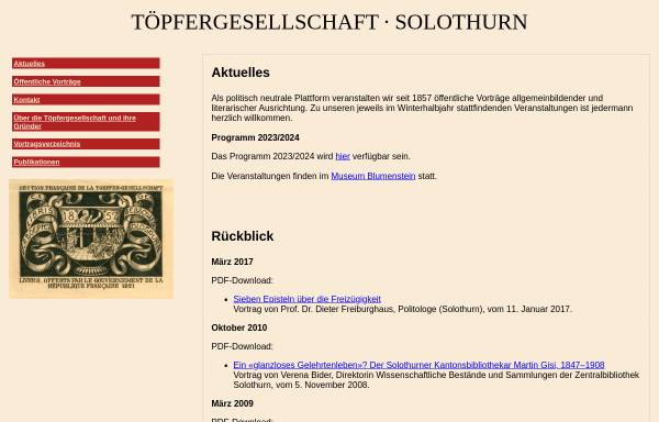 Vorschau von www.toepfergesellschaft.ch, Töpfergesellschaft Solothurn