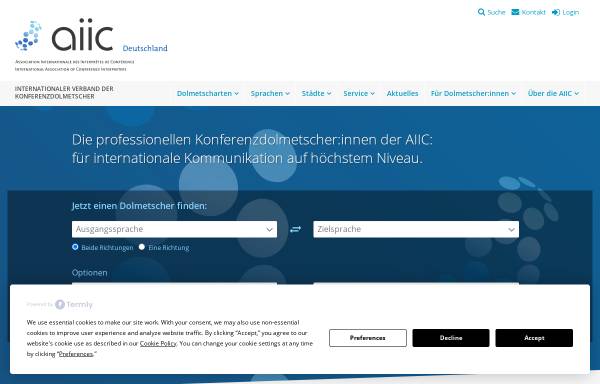 Vorschau von www.aiic.de, AAIC Deutschland