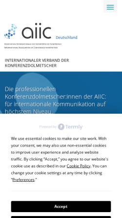 Vorschau der mobilen Webseite www.aiic.de, AAIC Deutschland